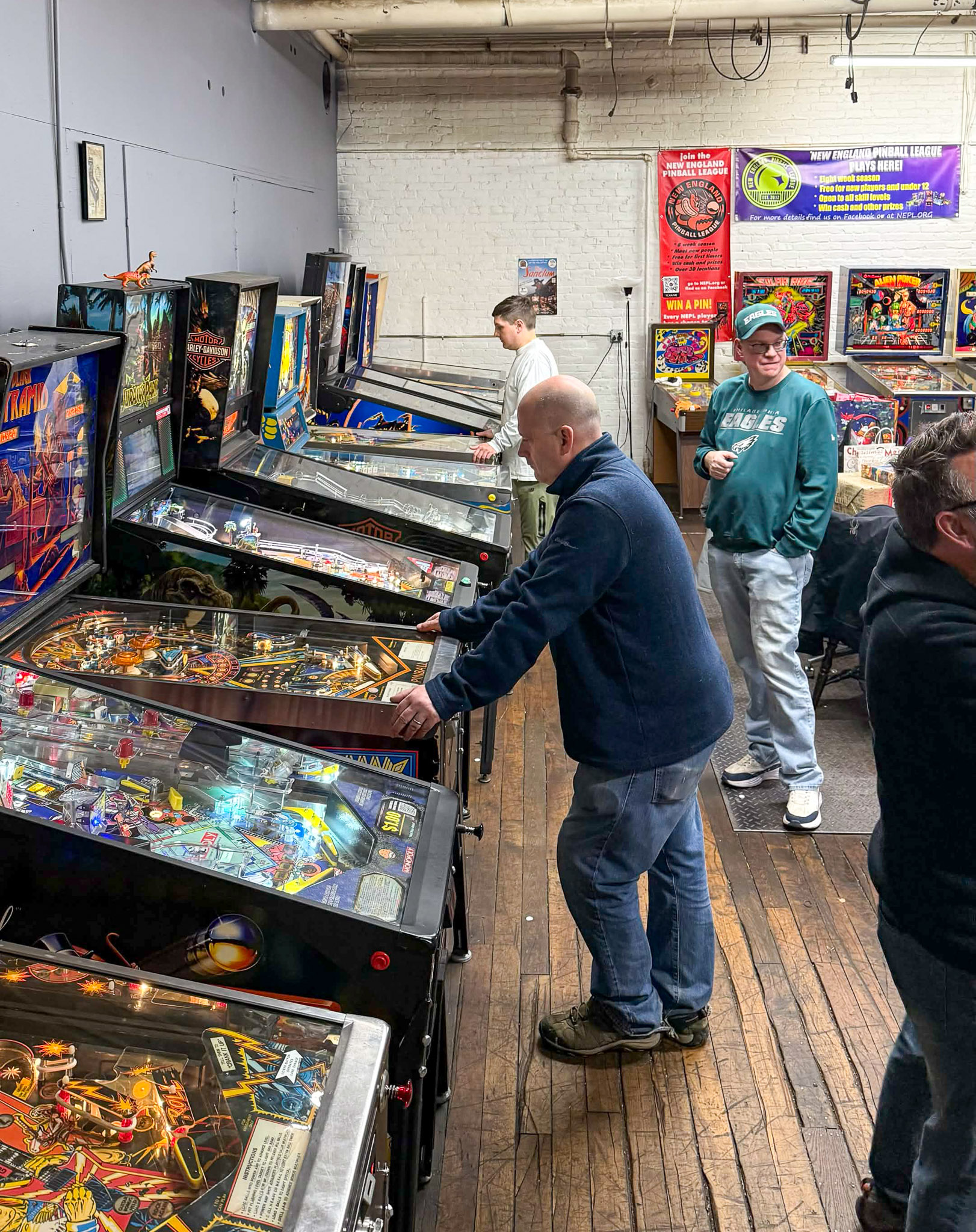 Players lining up for games during an event night