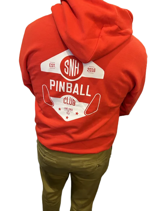 SNHPC logo hoodie back in red